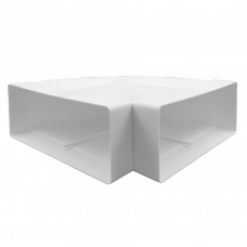 90&deg; HORIZONTALE BOCHT 220X90MM WIT KUNSTSTOF VENTILATIEBUIS VLAKKANAAL