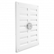 SCHUIFROOSTER ALUMINIUM M/GAAS 150X215MM WIT