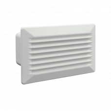 BUITENROOSTER VENTILATIEBUIS VLAKKANAAL 110X54MM +TERUGSLAGKLEP WIT