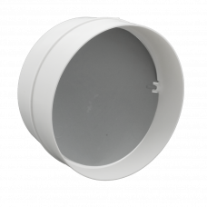 KUNSTSTOF TERUGSLAGKLEP Ø 150MM WIT