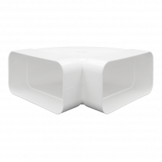 45&deg; HORIZONTALE BOCHT 150X75MM WIT KUNSTSTOF VENTILATIEBUIS VLAKKANAAL