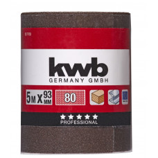 KWB ROL 5MTR SCHUURPAPIER 93MM K80 KWB ROL 5MTR SCHUURPAPIER 93MM K80