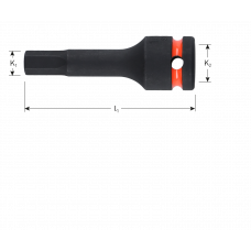 ROTEC KRACHTDOP 1/2" INBUS 12MM L=78MM