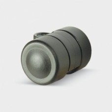 ZWENKWIEL, VORK VAN POLYAMIDE, MET GAT. WIELKERN VAN POLYAMIDE, WIELNAAF OP GLIJLAGER