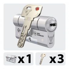 MC MINOS 1X CILINDER 32-32MM SKG 3 *** / NIKKEL +3 KEERSLEUTELS