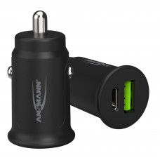 ANSMANN AUTOLADER USB + USB-C ZWART 30W