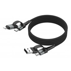 ANSMANN MAGNETISCHE OPLAADKABEL USB/ USB-C NAAR USB-C/ APPLE LIGHTNING 120CM