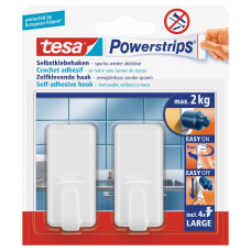 2X TESA POWERSTRIPS HAAK GROOT RECHTHOEKIG WIT