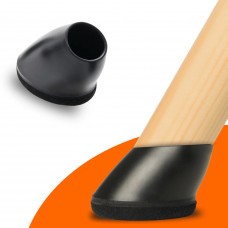 FLOOQ STOELPOOTDOP MET VILT 'FINN' OVAAL SCHUIN 45X30MM ZWART (8X)