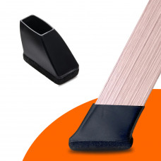 FLOOQ STOELPOOTDOP MET VILT 'FRITS' RECHTHOEK SCHUIN 34X15MM ZWART (8X)