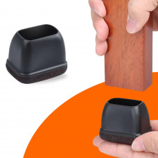 FLOOQ STOELPOOTDOP MET VILT 'FRISO' RECHTHOEK 30X15MM ZWART (8X)