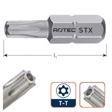 ROTEC 2X PRO SCHROEFBIT T15 TAMPER (MET GAT) 25MM ROTEC 2X PRO SCHROEFBIT T15 TAMPER (MET GAT) 25MM