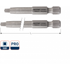 ROTEC PRO SCHROEFBIT VIERKANT NR.2 89MM ROTEC PRO SCHROEFBIT VIERKANT NR.2 89MM