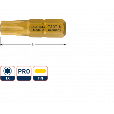 ROTEC PROF SCHROEFBIT TX30 25MM TIN (BOX=10STUKS)