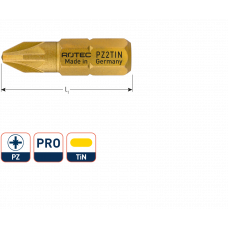ROTEC PROF SCHROEFBIT PZ3 25MM TIN (BOX=10ST)