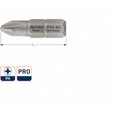 ROTEC PRO SCHROEFBIT PH2 25MM (BOX=10STUKS) ROTEC PRO SCHROEFBIT PH2 25MM (BOX=10STUKS)