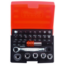 BAHCO BIT-/DOPSLEUTELSET MET RATEL BAHCO BIT-/DOPSLEUTELSET MET RATEL