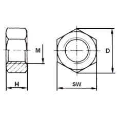ZESKANTMOER NYLON M10 DIN934 ZESKANTMOER NYLON M10 DIN934