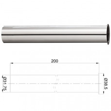 CHROOM SIFON VERLENGBUIS 20CM MET KRAAG