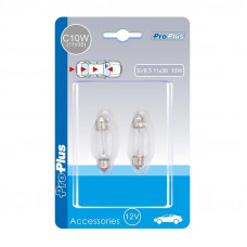 PRO-PLUS 2X AUTOLAMP 12V 10W SV8,5 11X38MM PRO-PLUS 2X AUTOLAMP 12V 10W SV8,5 11X38MM