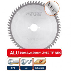 ROTEC HM CIRKELZAAGBLAD NF-METALEN 160X2,2X20MM Z=52 TF NEG ROTEC HM CIRKELZAAGBLAD NF-METALEN 160X2,2X20MM Z=52 TF NEG