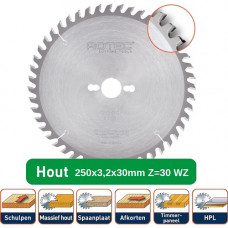 ROTEC HM CIRKELZAAGBLAD 250X3,2X30MM Z=30 WZ ROTEC HM CIRKELZAAGBLAD 250X3,2X30MM Z=30 WZ