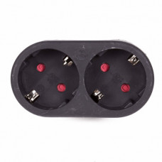 VERLOOP STEKKER 2X RA HORIZONTAAL ZWART VERLOOP STEKKER 2X RA HORIZONTAAL ZWART