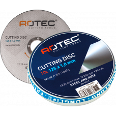 ROTEC 10X DOORSLIJP- SCHIJVEN 125MM METAAL DUN ROTEC 10X DOORSLIJP- SCHIJVEN 125MM METAAL DUN