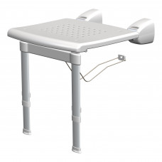 SECUCARE DOUCHESTOEL OPKLAPBAAR MET POOTJES, WIT, 420 X 380 MM