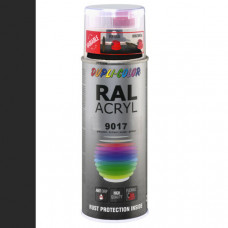 DUPLICOLOR ACRYL RAL 9017 VERKEERS ZWART HOOGGLANS 400ML