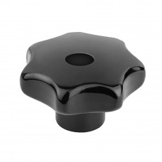 STERKNOP ZWART 63MM BAKELIET M12 (DOORLOPEND DRAAD)