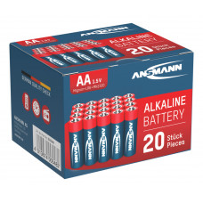 BOX A 20 STUKS ANSMANN ALKALINE BATTERIJEN AA