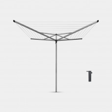 BRABANTIA DROOGMOLEN 50MTR COMPACT + GRONDANKER ZILVERGRIJS