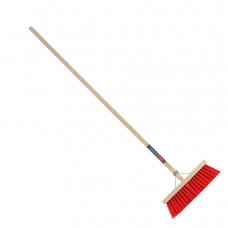BEZEM KUNSTSTOF ROOD 35CM INCL. STEEL 140CM