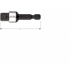 ADAPTER 1/4" 6-KANT NAAR 3/8" 4-KANT L=50MM