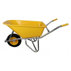 KRUIWAGEN PROFESSIONEEL GEEL KUNSTSTOF BAK 100LTR +ANTI-LEK BAND