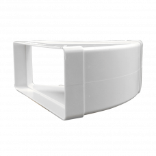 45° HORIZONTALE BOCHT 220X90MM WIT KUNSTSTOF VENTILATIEBUIS VLAKKANAAL