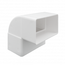 90° VERTICALE BOCHT 110X54MM WIT KUNSTSTOF VENTILATIEBUIS VLAKKANAAL