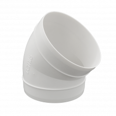 KUNSTSTOF VENTILATIEBUIS BOCHT 45GRD Ø150MM WIT