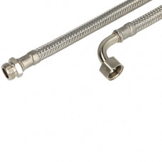 41) 3/8"BU X 3/8"BI HAAKS 30CM FLEX. METALEN AANSLUIT SLANG KIWA