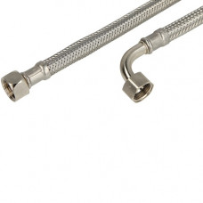 46) 1/2"BI X 1/2"BI HAAKS 30CM FLEX. METALEN AANSLUIT SLANG KIWA