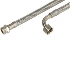 8) 3/8"BU X 3/8"BI HAAKS 100CM FLEX. METALEN AANSLUIT SLANG KIWA