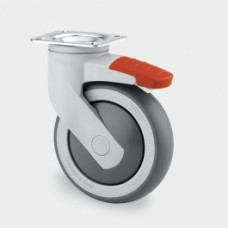 ZWENKWIEL KUNSTSTOF M/REM 100MM RUBBER GRIJS PLAAT 100KG