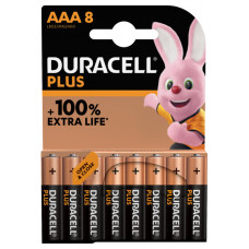 DURACELL 8X BATTERIJ ALKALINE PLUS AAA