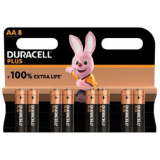 DURACELL 8X BATTERIJ ALKALINE PLUS AA