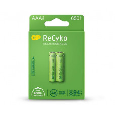 GP 2X AAA BATTERIJEN 650MA RECYKO OPLAADBAAR