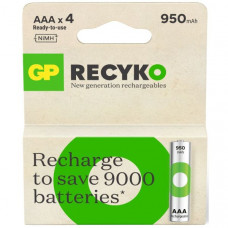GP 4X AAA BATTERIJEN 950MA RECYKO OPLAADBAAR